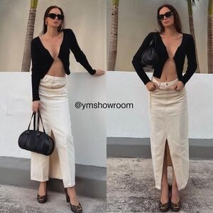 Mango Cream Maxi Skirt